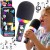 Bezprzewodowy mikrofon do karaoke WOOPIE z wbudowanym głośnikiem — widok frontowy i przyciski