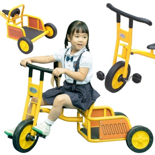 Rowerek trójkołowy CLASSIC WORLD EDU w stylu trucka — widok całego pojazdu na jasnym tle