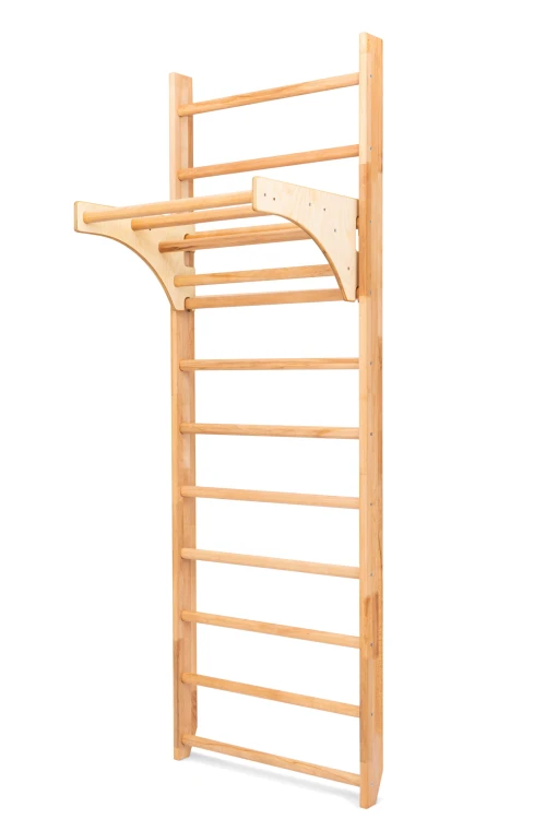 Widok detalu regulowanego drążka długości 60 cm z 4 szczebelkami na drabince OvalWood 220 cm