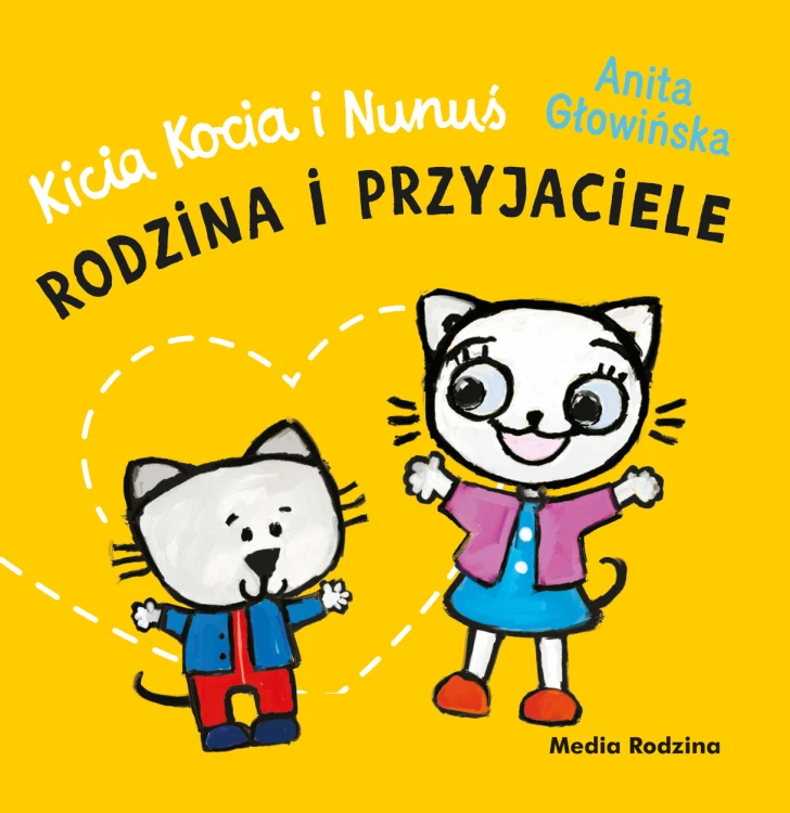 Kicia Kocia i Nunuś Rodzina i przyjaciele w formie kartonowej książeczki harmonijki