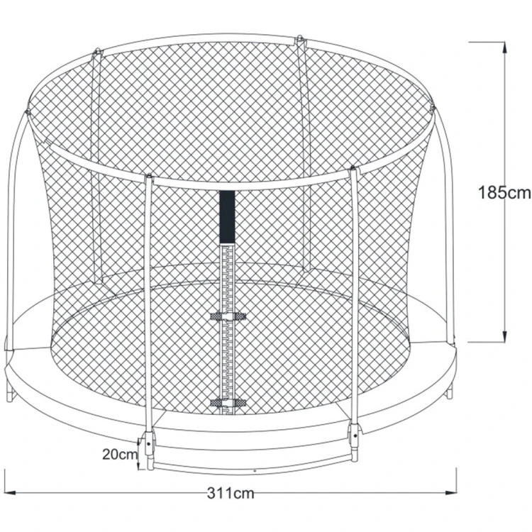 Trampolina Bostonn 305 cm AXI – cała konstrukcja na tle ogrodu