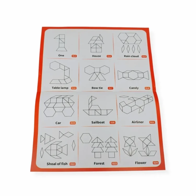 Zestaw klocków magnetycznych Tangram X-Bida z planszą i książeczką wzorów