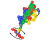 Zbliżenie na różnokolorowe elementy zestawu Klix Cubes