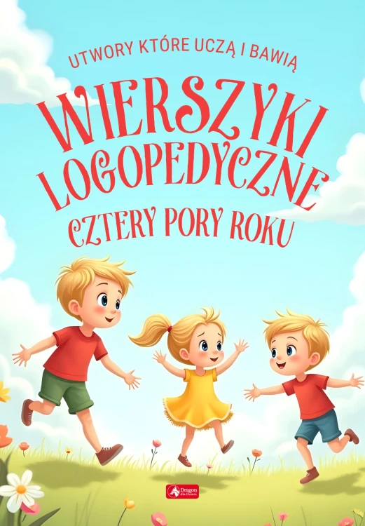 Okładka książki Wierszyki logopedyczne Cztery pory roku DRAGON z kolorowymi ilustracjami