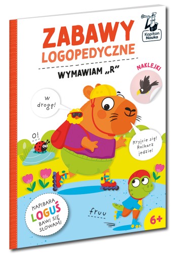 Zeszyt ćwiczeń logopedycznych Kapibara Loguś Wymawiam R z kolorową okładką i bohaterem EDGARD