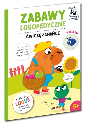 Zabawy logopedyczne Kapibara Loguś – książeczka logopedyczna EDGARD z ilustracją Kapibary Logusia