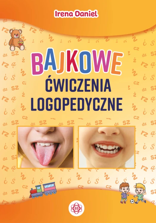 Bajkowe ćwiczenia logopedyczne HARMONIA – okładka książki z bajkami i ćwiczeniami aparatu mowy dla dzieci