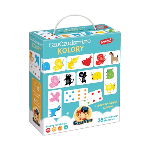 Domino Kolory CzuCzu zestaw edukacyjny z dużymi kolorowymi elementami