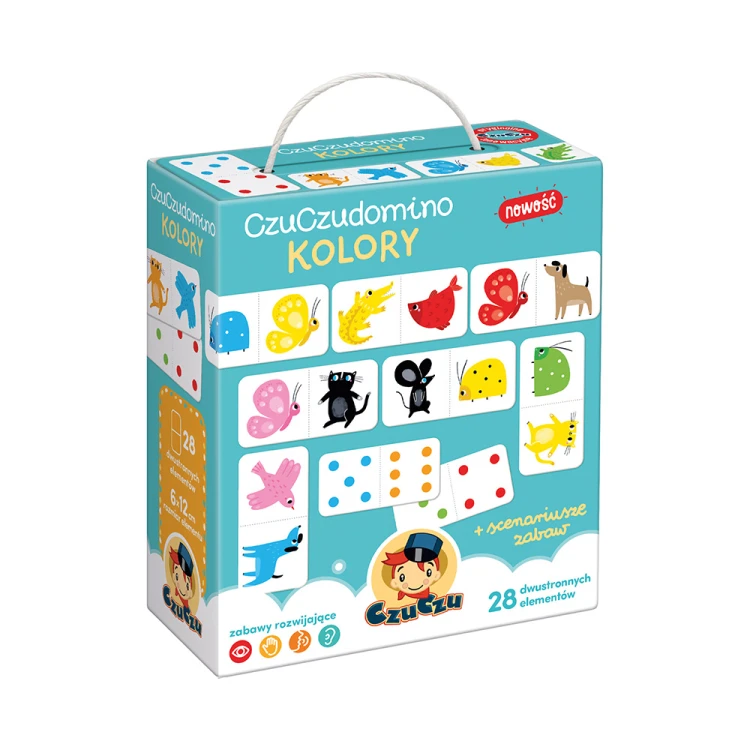 Domino Kolory CzuCzu zestaw edukacyjny z dużymi kolorowymi elementami