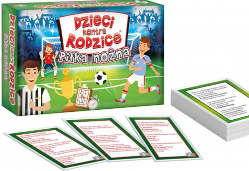 Gra Piłka nożna dzieci kontra rodzice KANGUR - widok kart i opakowania