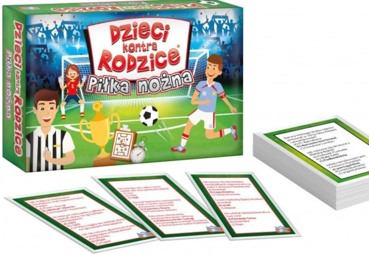 Gra Piłka nożna dzieci kontra rodzice KANGUR - widok kart i opakowania