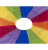 Spadochron Akson — centralny otwór i trójkątne panele w kolorach tęczy widziane z góry