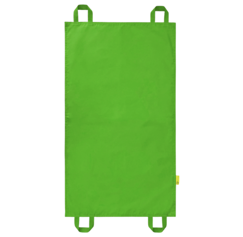 Mini chusta animacyjna 100×60 cm Akson — pełny widok chusty w kolorze zielonym, przeznaczona do zabaw grupowych.
