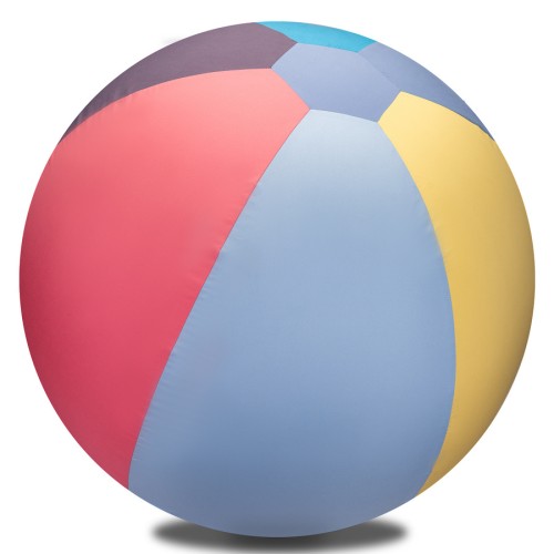 Piłka balonowa pastelowa Akson 0,85 m — pokrowiec w pastelowe pasy, widok z przodu z zaznaczonym wzorem i detalem szwu.