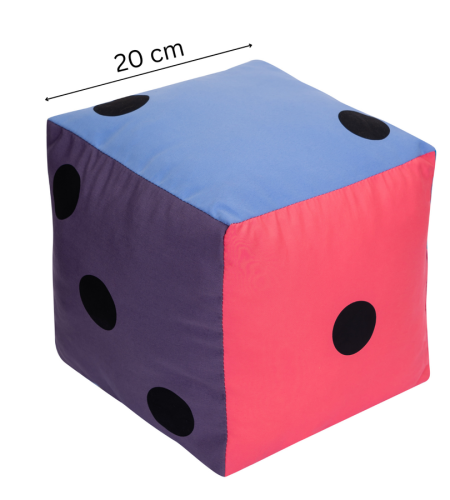 Kostka edukacyjna Pastelowa 20x20x20 cm Akson — widok jednej ścianki z kropkami i pastelową kolorystyką