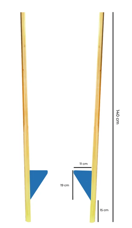 Szczudła 140 cm — zestaw w pokrowcu z widocznym uchwytem do przenoszenia