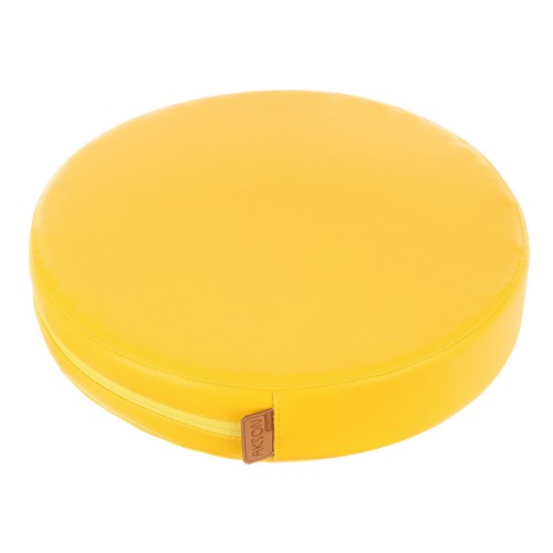 Poduszka EKOSKÓRA Premium 30 x 30 x 6 cm Akson — żółta poduszka do siedzenia i zabawy z bliska