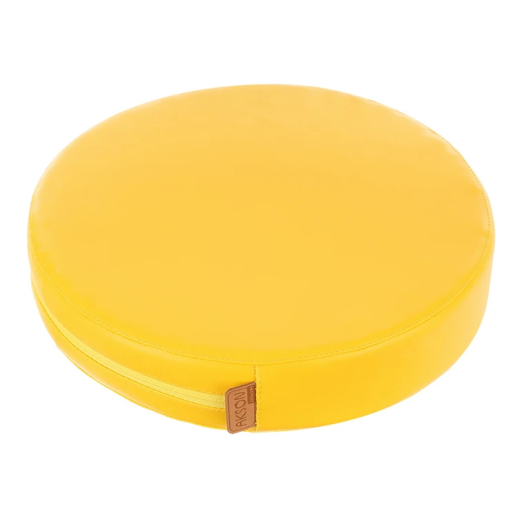 Poduszka EKOSKÓRA Premium 30 x 30 x 6 cm Akson — żółta poduszka do siedzenia i zabawy z bliska