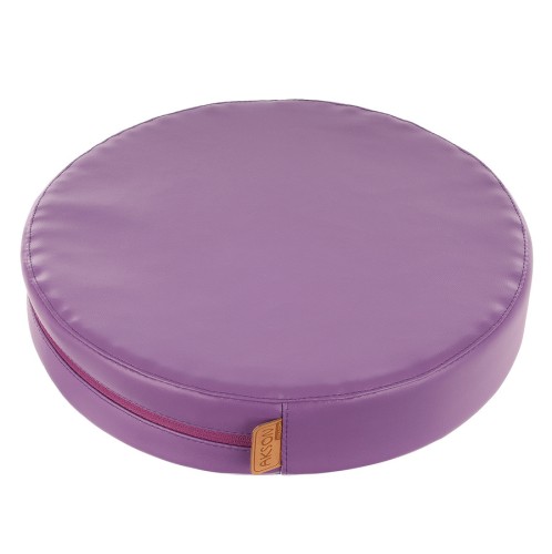 Poduszka ekoskóra fioletowa Akson 30 x 30 x 6 cm — widok z góry pokazujący kształt, grubość 6 cm oraz fakturę materiału