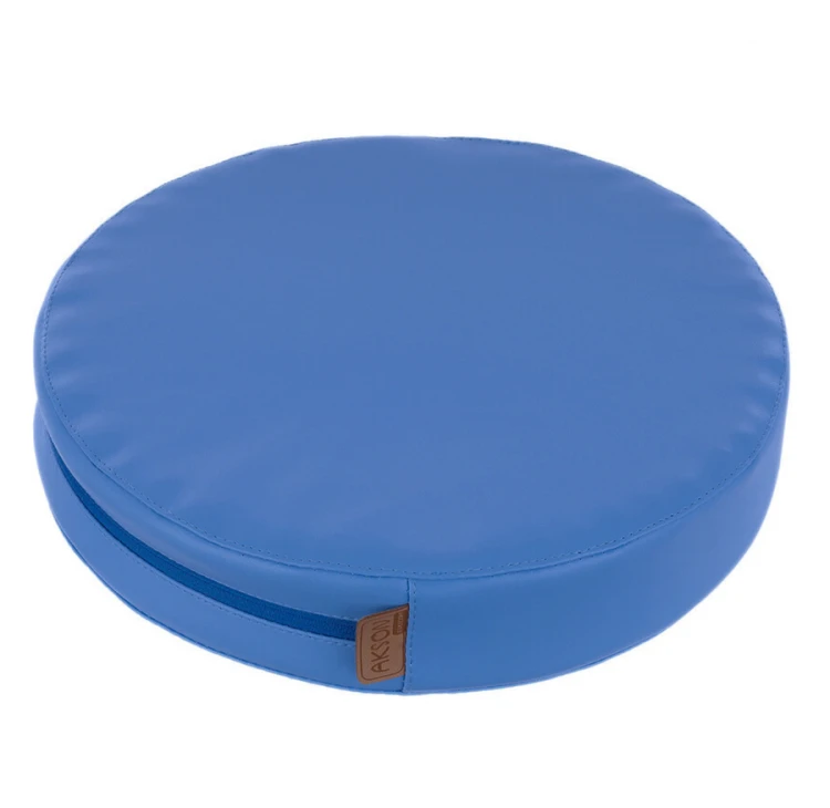 Poduszka z ekoskóry Akson, niebieska, 30 x 30 x 6 cm — lekkie siedzisko edukacyjne sprzedawane jako 1 sztuka, łatwe w czyszczeniu