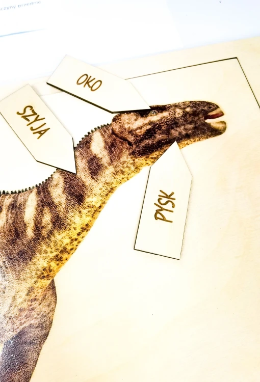 Bawełniany woreczek do przechowywania elementów edukacyjnej układanki Iguanodon