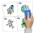 Karty suchościeralne KOSMOS Akson — główne ujęcie zestawu 20 kart 12 x 12 cm z kolorową ilustracją planet i rakiet