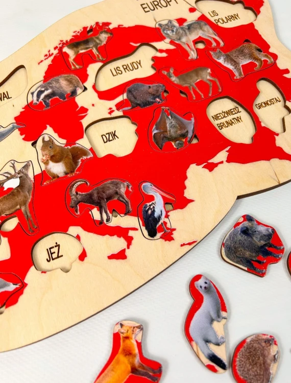 Układanka przyrodnicza EDUBOBO z realistycznymi ilustracjami zwierząt