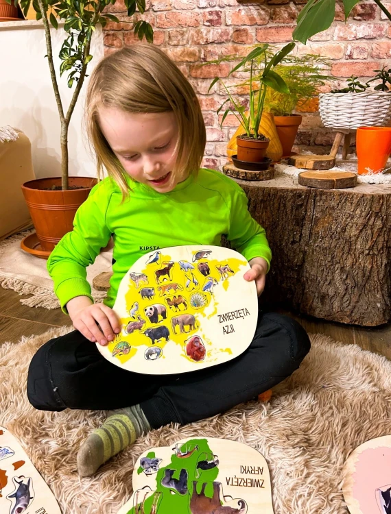 Puzzle przyrodnicze EDUBOBO do poznawania zwierząt i naturalnych środowisk Azji