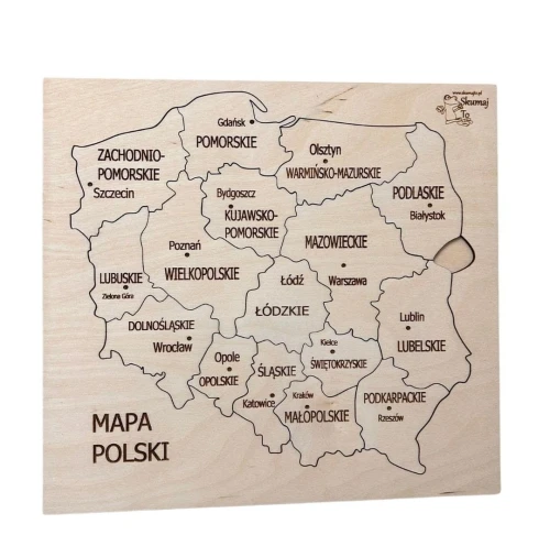 Mapa Polski – układanka z województwami i stolicami