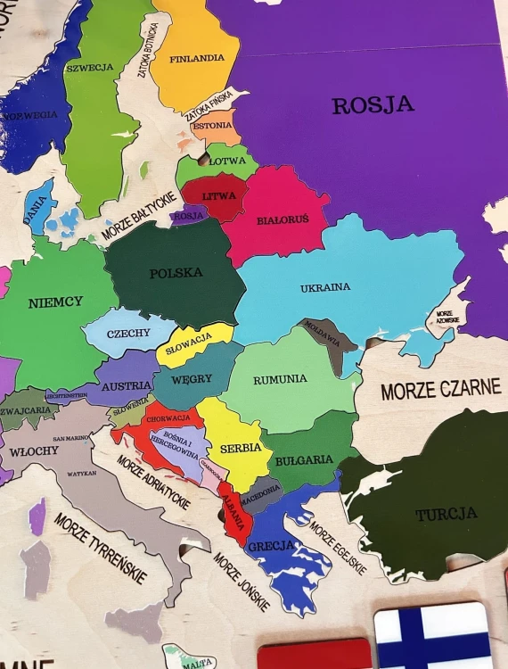 Bawełniany woreczek do przechowywania elementów drewnianej mapy Europy EDUBOBO