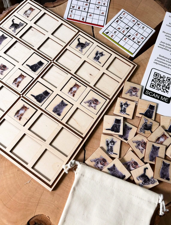 Edukacyjna gra Sudoku z psami EDUBOBO - elementy z wizerunkami psów
