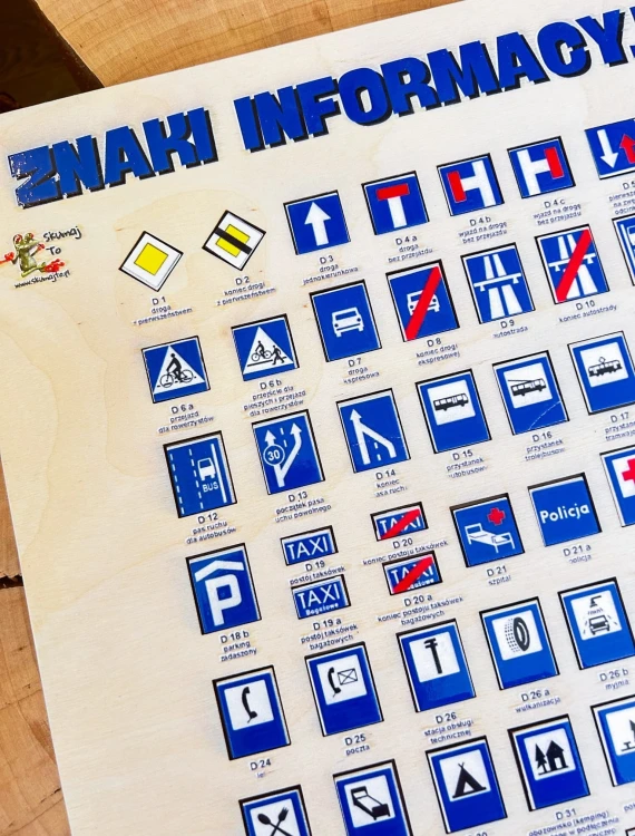 Drewniane puzzle edukacyjne Znaki drogowe EDUBOBO - widok z góry