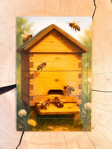Zbliżenie na warstwy układanki Zajrzyj do ula z detalami drewnianych puzzli i ilustracji EDUBOBO