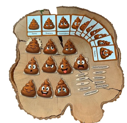 Emocje- nauka emocji, kupy-emocje, drewniana układanka