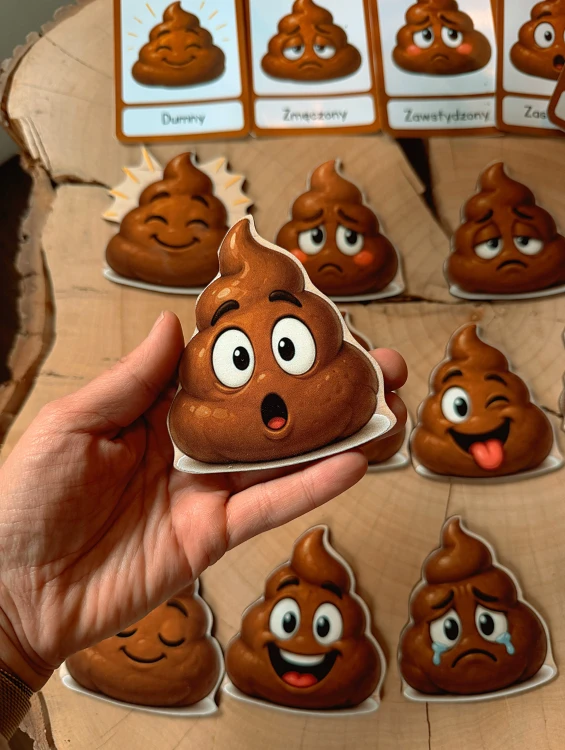 Karty obrazkowe z mimiką i podpisami emocji w zestawie Emocje EDUBOBO