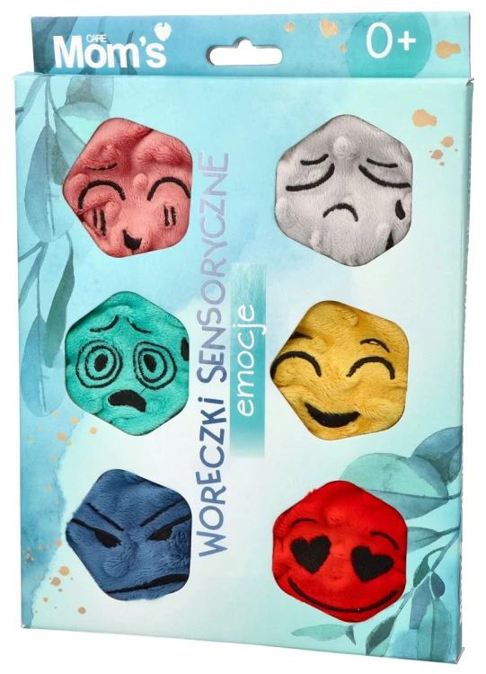 Woreczki sensoryczne Emocje Mom’s Care w zestawie 6 sztuk z naturalnym wypełnieniem