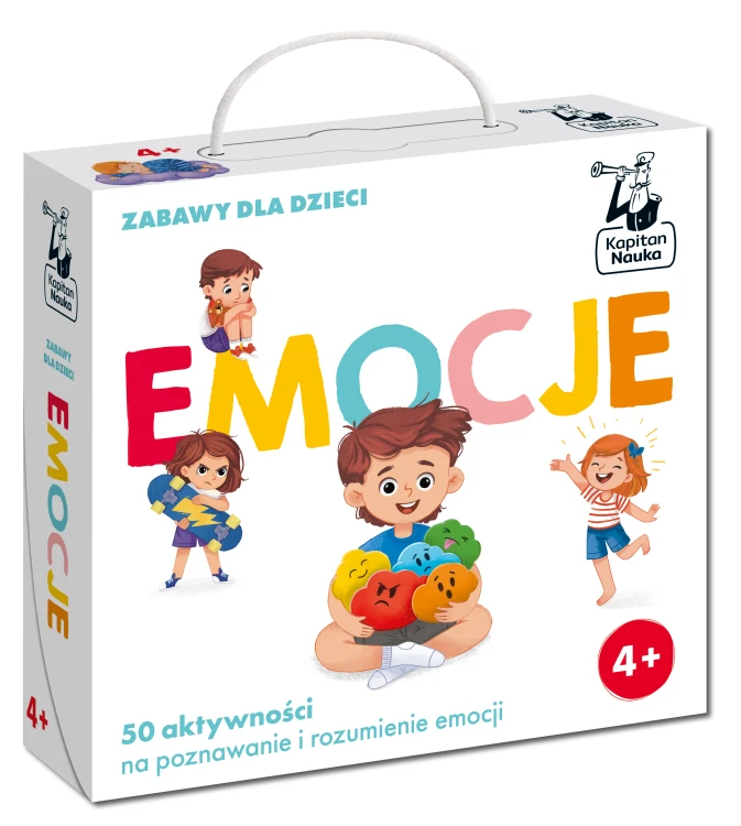 Emocje, 50 zabaw i aktywności dla dzieci, Kapitan Nauka, zestaw do poznawania uczuć 4+