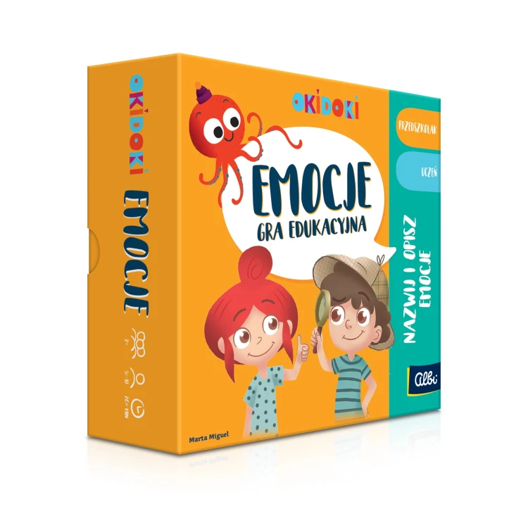 Gra edukacyjna ALBI OKIDOKI Emocje z 40 kartami dla dzieci w wieku 5-12 lat