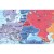 Widok mapy korkowej świata KARTA 140x80 cm z oznaczeniami stref czasowych i zegarami
