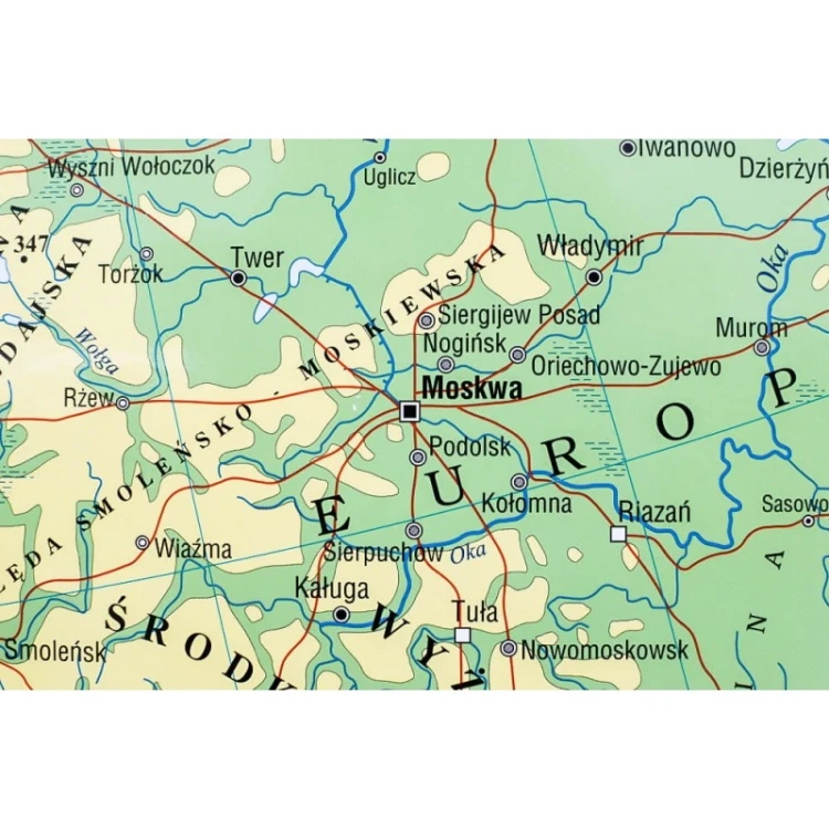 Fizyczna mapa Europy 138x97 cm z możliwością wpinania szpilek i chorągiewek marki KARTA