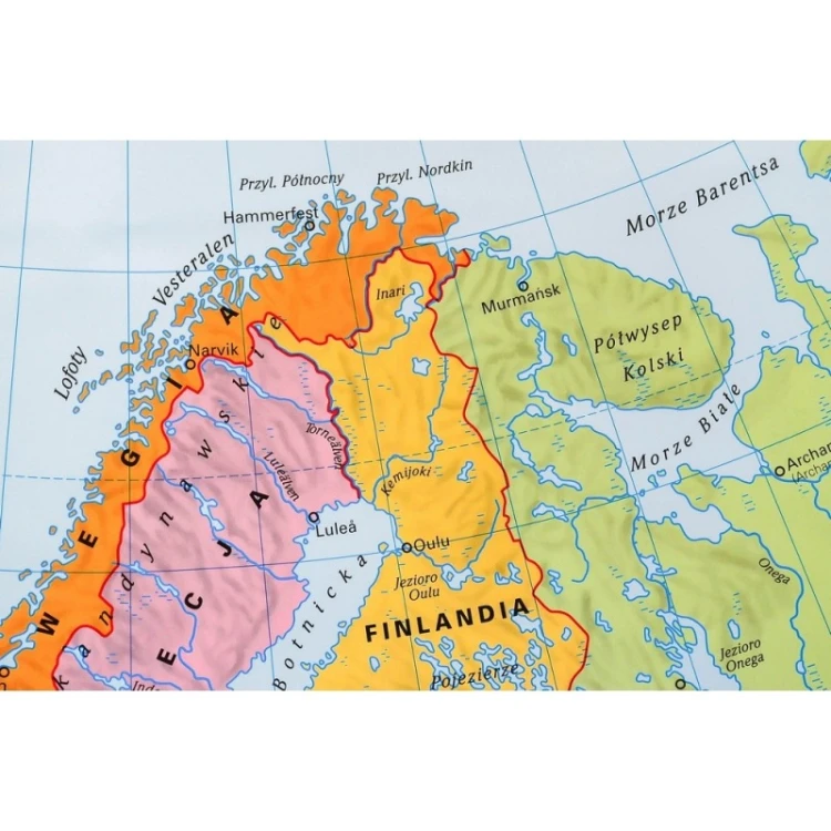 Szczegóły mapy politycznej Europy 160x110 cm KARTA z zaznaczonymi granicami państw