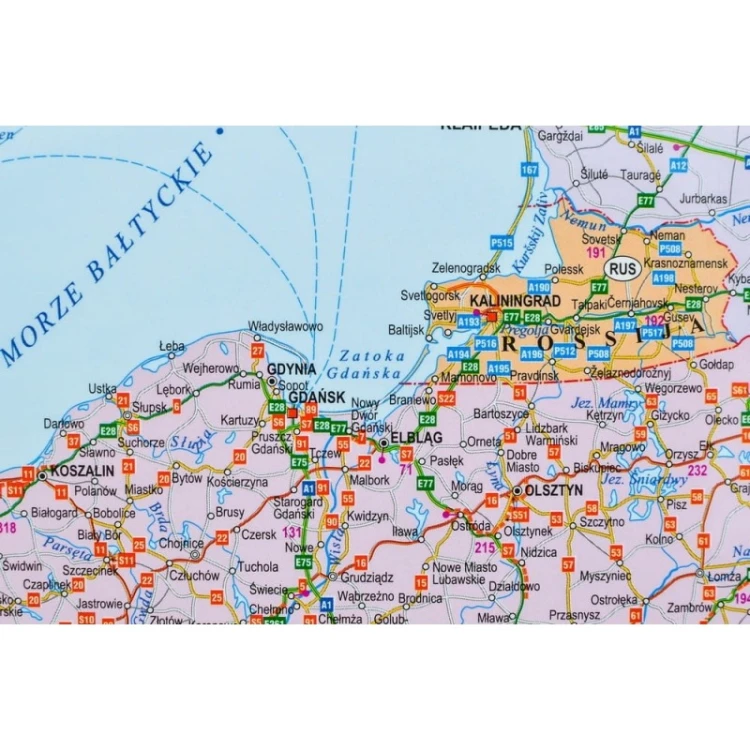 Mapa korkowa Europy KARTA z widocznymi promami samochodowymi i liniami żeglarskimi
