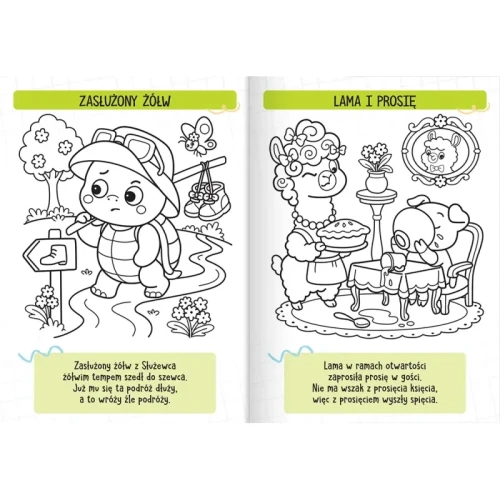 Barwna ilustracja do kolorowania z książki Wierszyki logopedyczne AKSJOMAT dla dzieci 4-6 lat