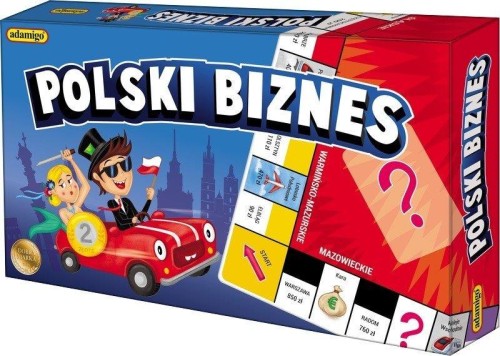 Gra planszowa Polski Biznes ADAMIGO z kompletną planszą i pionkami do inwestycji na rynku nieruchomości