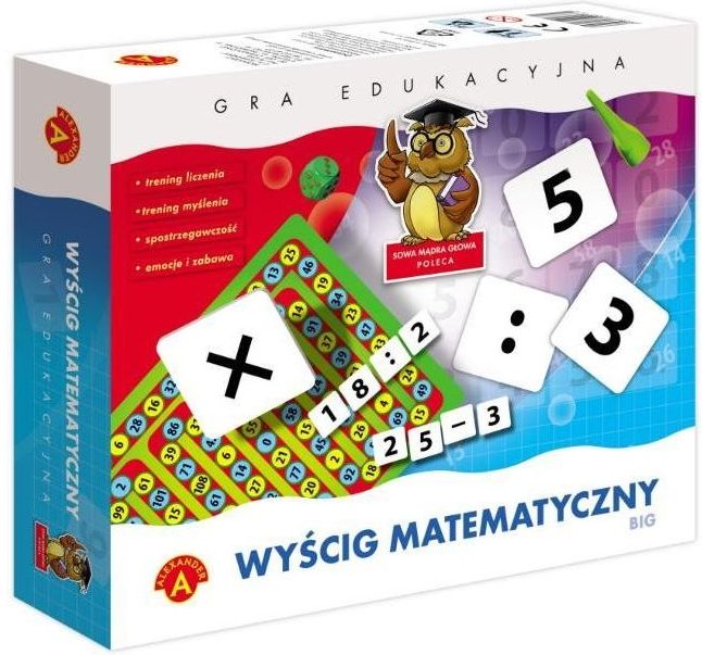 Wyścig matematyczny Big - plansza i elementy gry edukacyjnej ALEXANDER