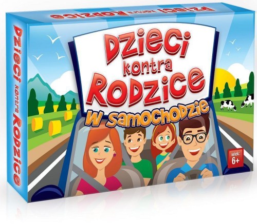 Gra W samochodzie dzieci kontra rodzice KANGUR – widok pudełka i zawartości