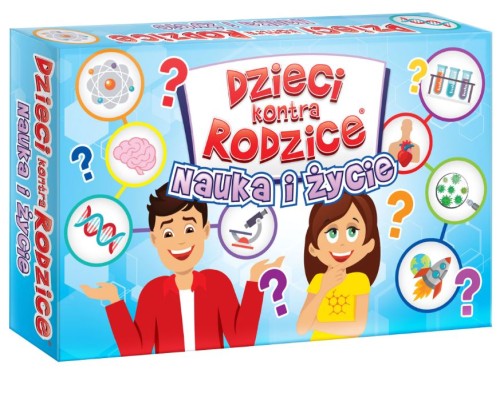 Gra Dzieci kontra Rodzice – Nauka i życie KANGUR – pudełko i elementy gry