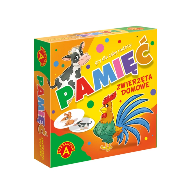 Gra Mini pamięć Zwierzęta domowe ALEXANDER - pudełko i karty z ilustracjami