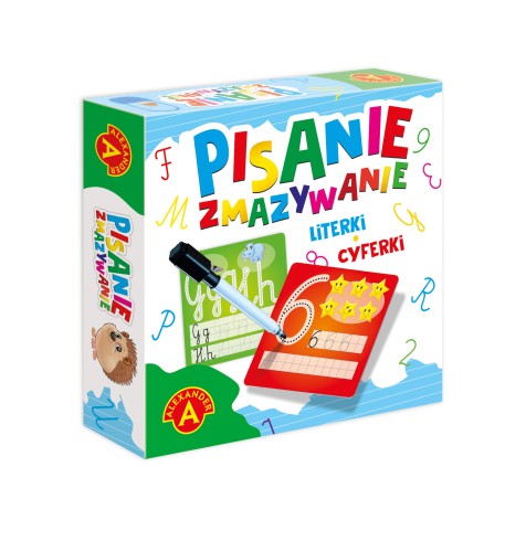 Dwustronne plansze edukacyjne Pisanie i zmazywanie Mini – Literki i Cyferki marki ALEXANDER