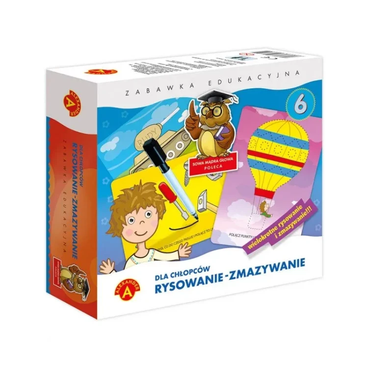 Pisak suchościeralny i plansze gry Rysowanie-Zmazywanie 6 ALEXANDER